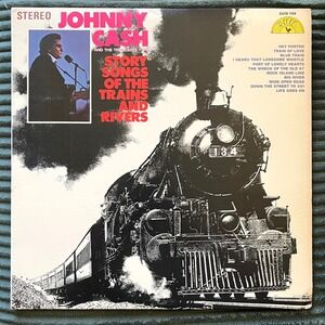 Johnny Cash Vinyl Record Story Songs of the Trains and Rivers Sun 104 Stereo LP